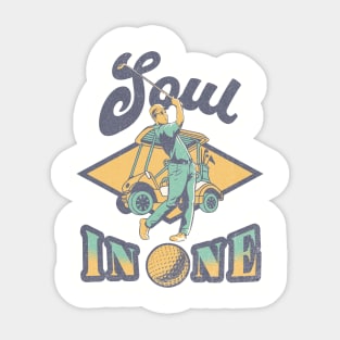 Golf Funny Classic Vintage Tee Soul In One Golf Sticker